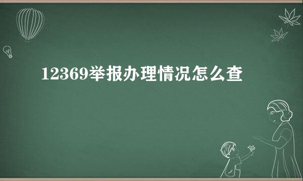 12369举报办理情况怎么查