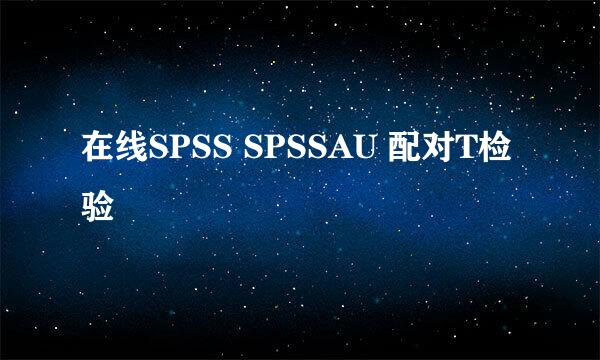 在线SPSS SPSSAU 配对T检验