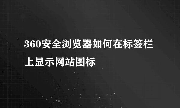 360安全浏览器如何在标签栏上显示网站图标