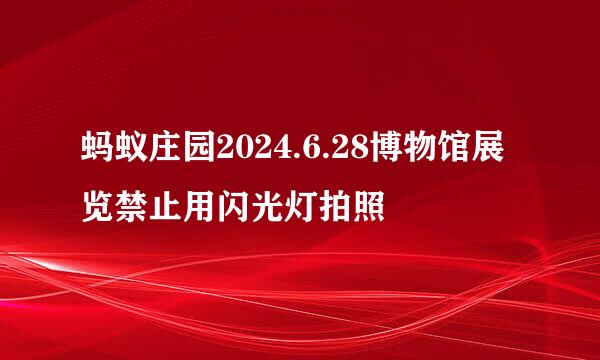 蚂蚁庄园2024.6.28博物馆展览禁止用闪光灯拍照
