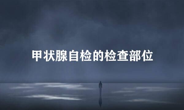甲状腺自检的检查部位