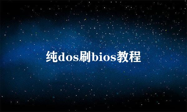 纯dos刷bios教程