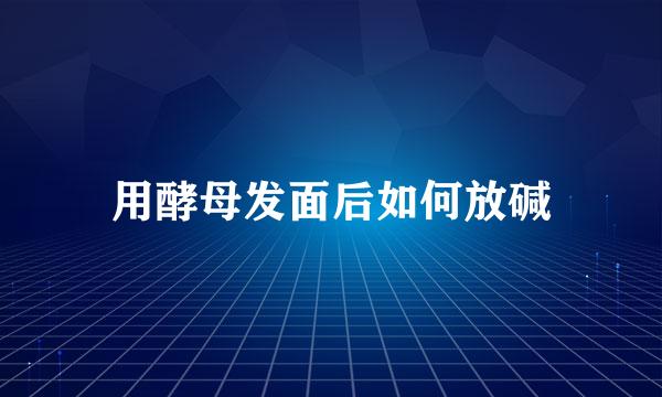 用酵母发面后如何放碱