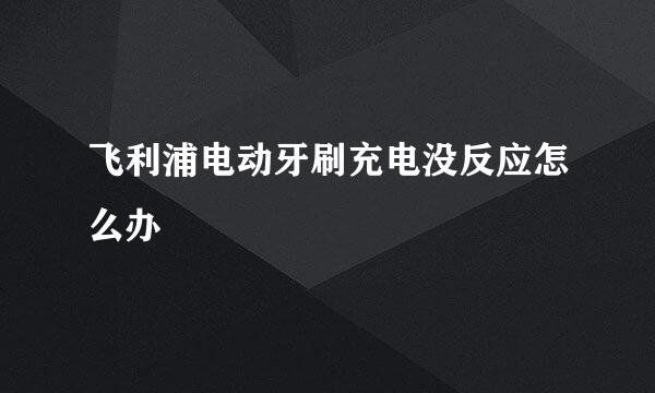 飞利浦电动牙刷充电没反应怎么办