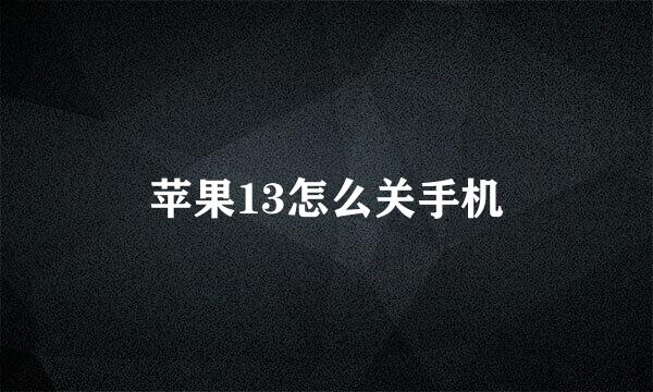 苹果13怎么关手机