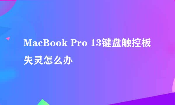 MacBook Pro 13键盘触控板失灵怎么办