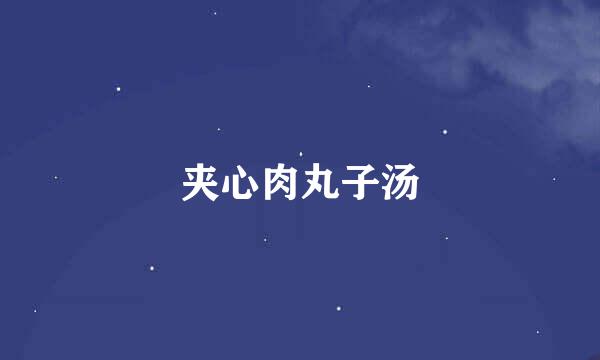 夹心肉丸子汤