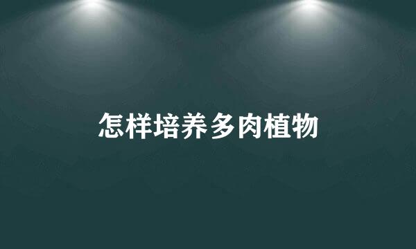 怎样培养多肉植物