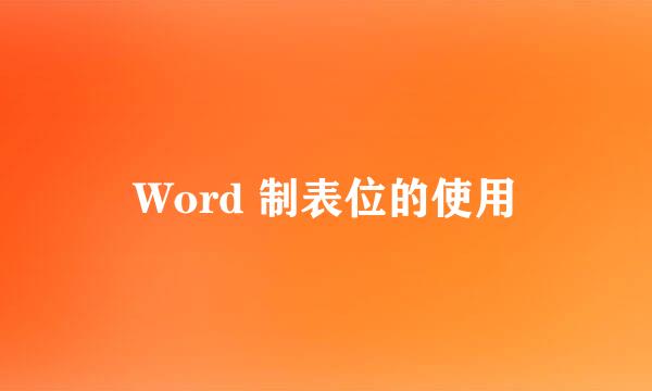 Word 制表位的使用