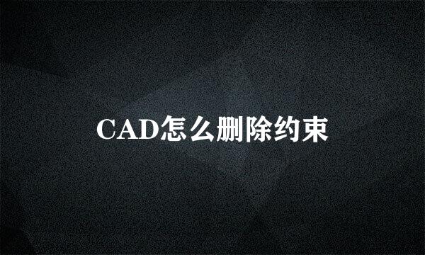CAD怎么删除约束