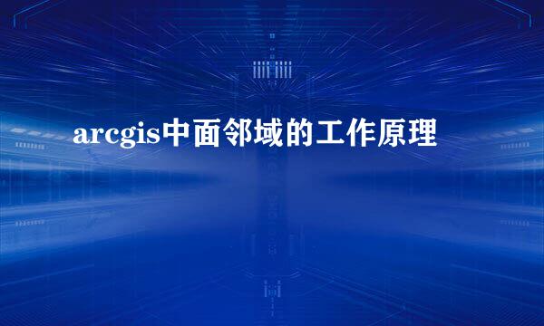arcgis中面邻域的工作原理