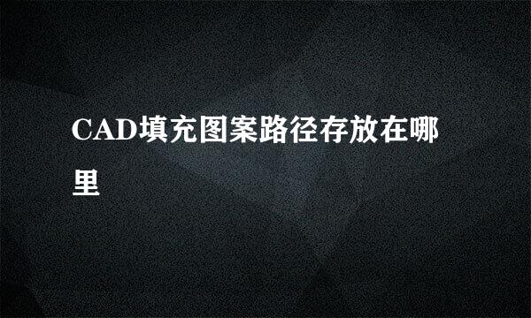 CAD填充图案路径存放在哪里