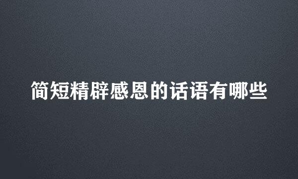 简短精辟感恩的话语有哪些