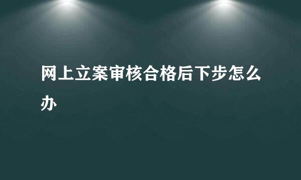 网上立案审核合格后下步怎么办
