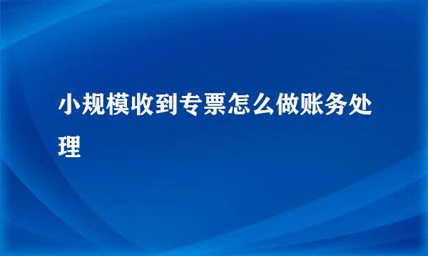 小规模收到专票怎么做账务处理