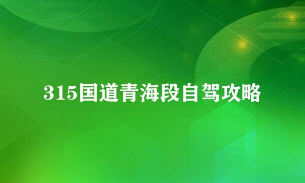 315国道青海段自驾攻略