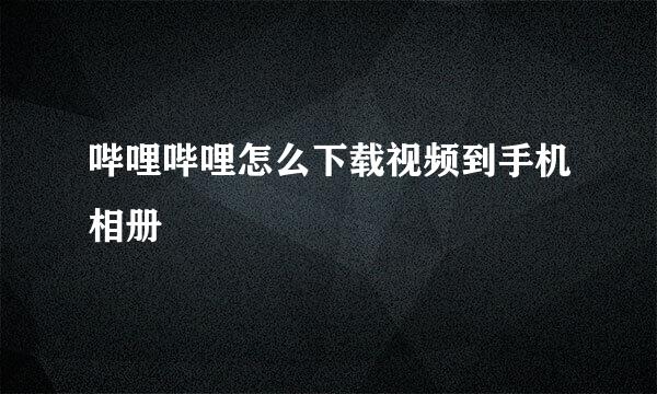哔哩哔哩怎么下载视频到手机相册