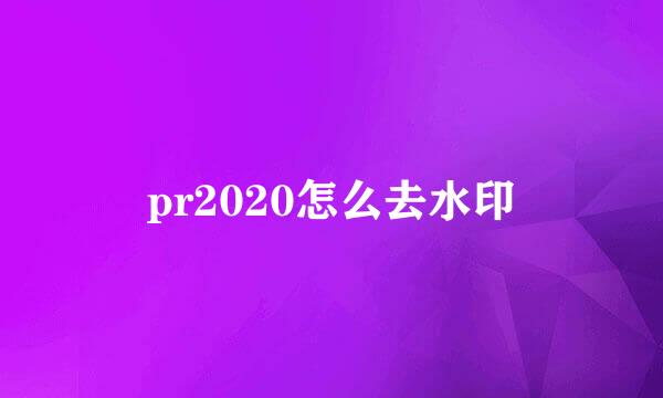 pr2020怎么去水印