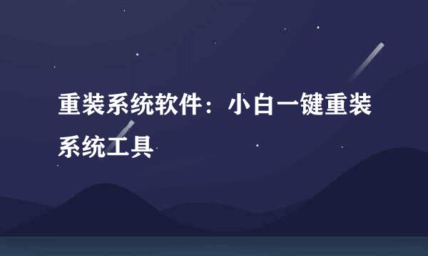 重装系统软件：小白一键重装系统工具