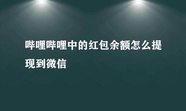 哔哩哔哩中的红包余额怎么提现到微信