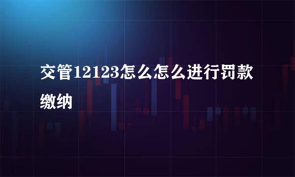 交管12123怎么怎么进行罚款缴纳