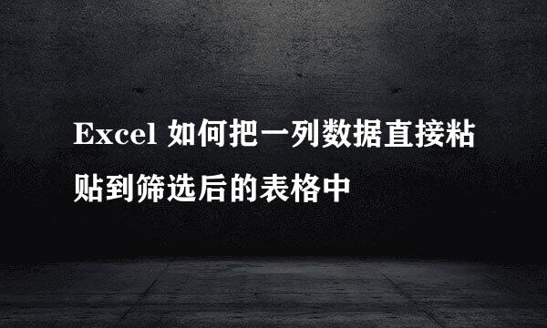 Excel 如何把一列数据直接粘贴到筛选后的表格中