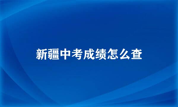 新疆中考成绩怎么查