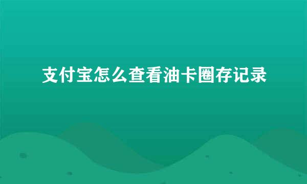 支付宝怎么查看油卡圈存记录