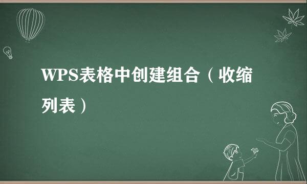 WPS表格中创建组合（收缩列表）