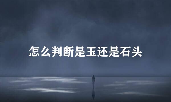 怎么判断是玉还是石头