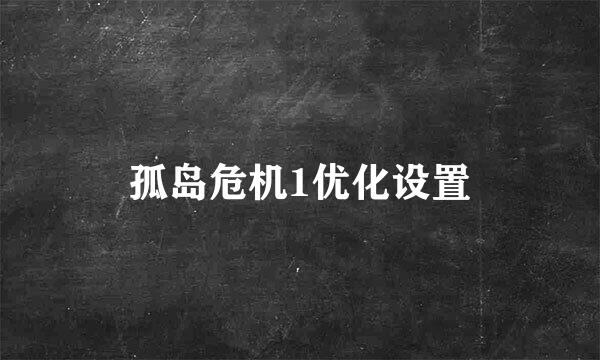 孤岛危机1优化设置