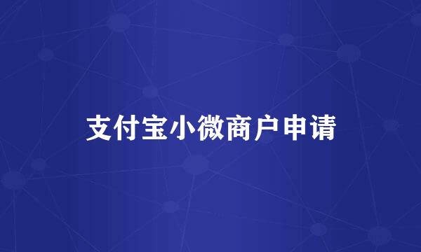 支付宝小微商户申请