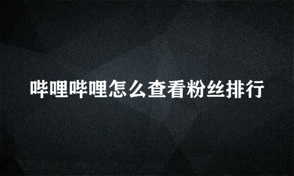 哔哩哔哩怎么查看粉丝排行