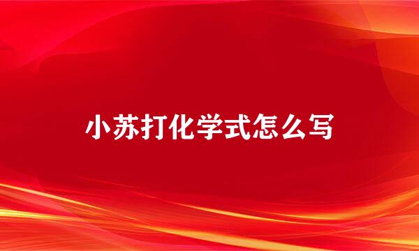 小苏打化学式怎么写