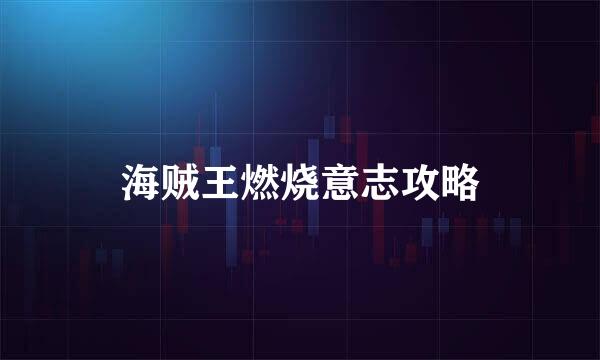 海贼王燃烧意志攻略