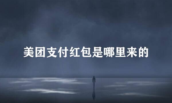 美团支付红包是哪里来的