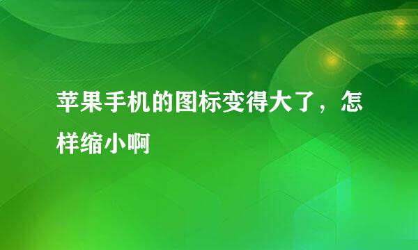 苹果手机的图标变得大了，怎样缩小啊