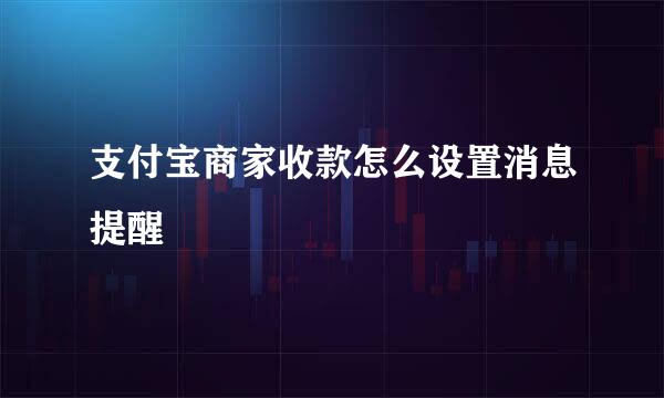 支付宝商家收款怎么设置消息提醒