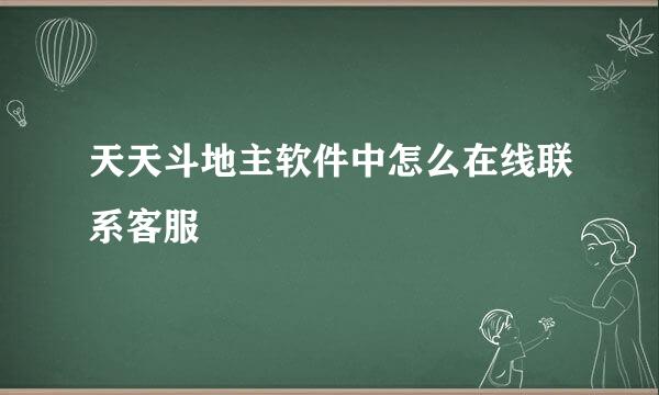天天斗地主软件中怎么在线联系客服