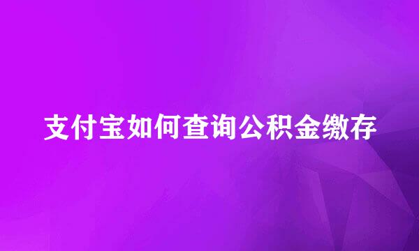 支付宝如何查询公积金缴存