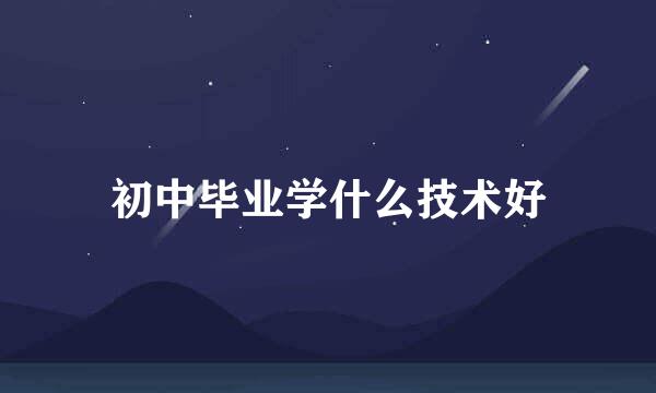 初中毕业学什么技术好