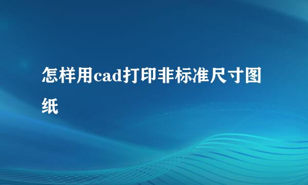 怎样用cad打印非标准尺寸图纸