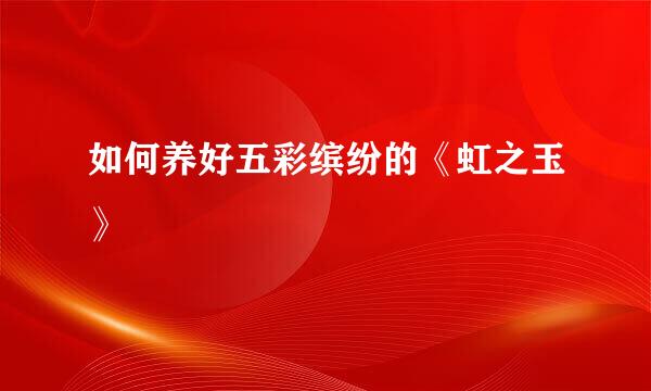 如何养好五彩缤纷的《虹之玉》