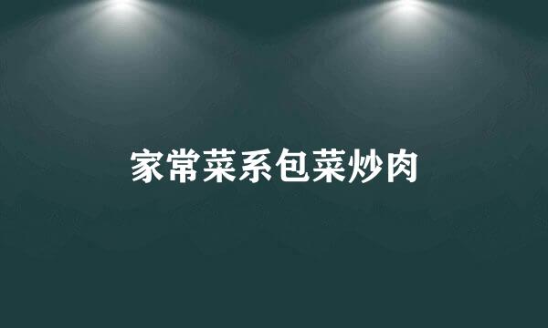家常菜系包菜炒肉