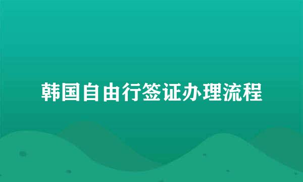 韩国自由行签证办理流程