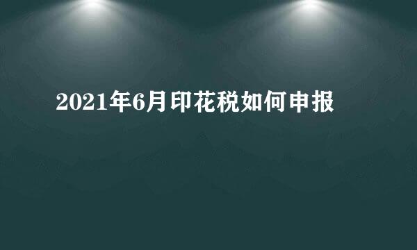 2021年6月印花税如何申报