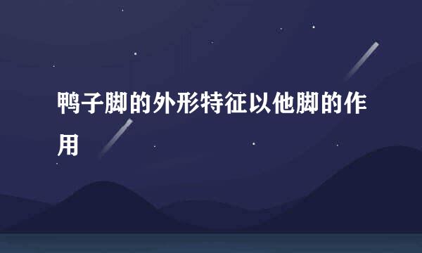 鸭子脚的外形特征以他脚的作用 
