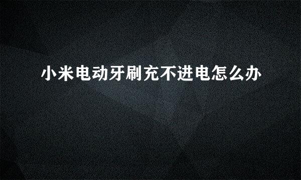 小米电动牙刷充不进电怎么办