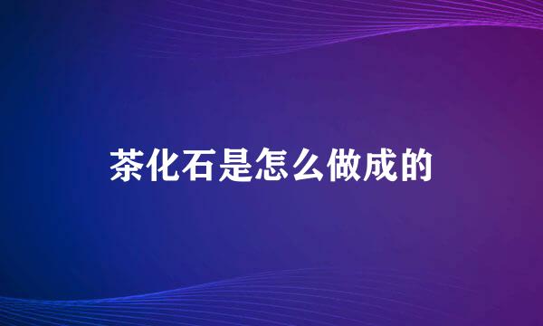 茶化石是怎么做成的