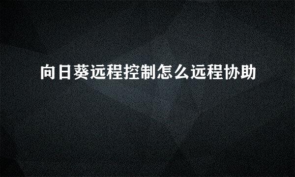 向日葵远程控制怎么远程协助